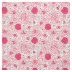 Roze bloemenprint klassieke stof