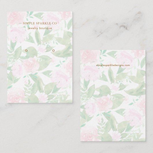  roze bloemenprint oorbel display Kaart Visitekaartje (Voorkant / Achterkant)