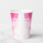 Roze bloemenprint papieren beker (Links)