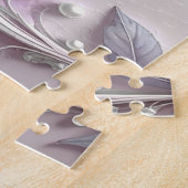 Roze bloemenpuzzel legpuzzel (Zijkant)