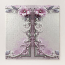 Roze bloemenpuzzel legpuzzel