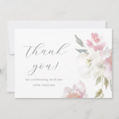  roze bloemenquinceañera foto dank u kaart (Voorkant)