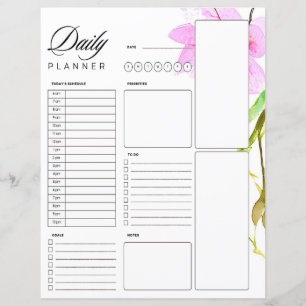 Roze bloemenrand dagplanner
