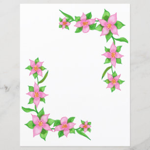 roze bloemenrand plakboek papier