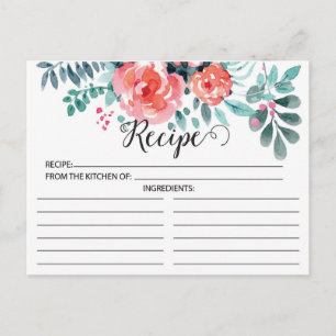  roze bloemenrecept Kaart