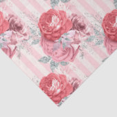 Roze Bloemenreeks Ontwerp 1 Tissuepapier (Detail)