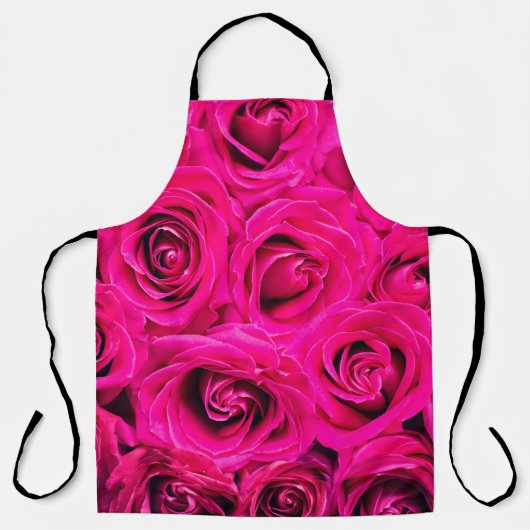 Roze bloemenrozen achtergrond schort (Voorkant)