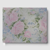 Roze bloemenrozen vintage gastenboek (Voorkant)