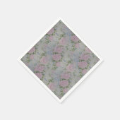 Roze bloemenrozen vintage servet (Hoek)