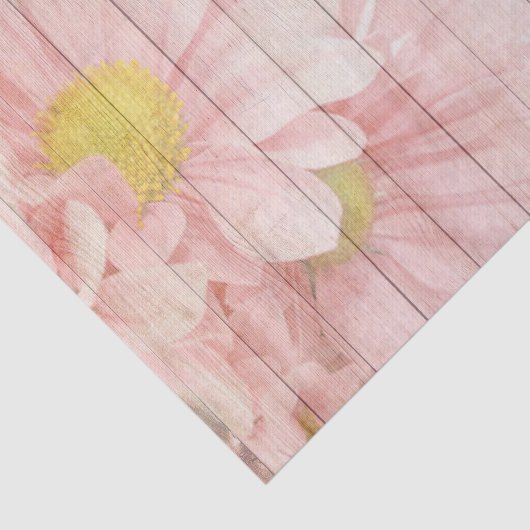 Roze Bloemenscène Tissuepapier (Detail)