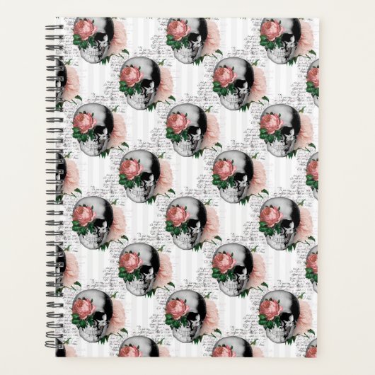 Roze Bloemenschedel Serie Ontwerp 2 Planner (Voorkant)