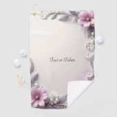 Roze bloemenschilderij golfhanddoek (Insitu)