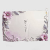 Roze bloemenschilderij golfhanddoek (Horizontaal)