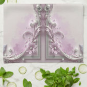 Roze bloemenschilderij keukenhanddoek (Gevouwen)