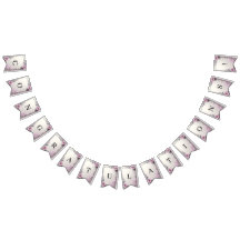 Roze bloemenschilderij slinger vlag