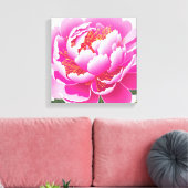 Roze Bloemenschildering in Waterverf Canvas Afdruk (Insitu (Woonkamer))