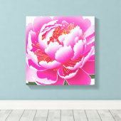 Roze Bloemenschildering in Waterverf Canvas Afdruk (Insitu (Houten vloer))