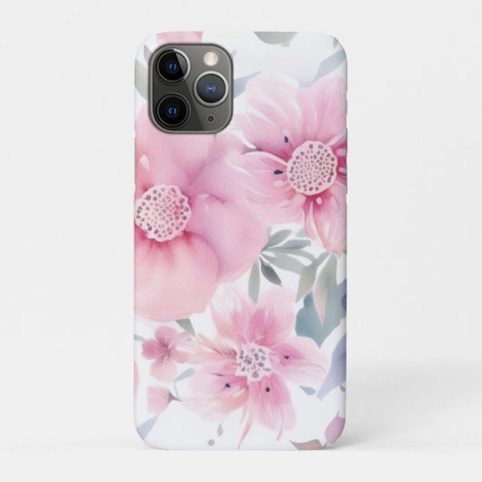 Roze Bloemenschildering in Waterverf Case-Mate iPhone Case (Achterkant)