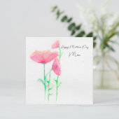 Roze bloemenschildering Moederdagkaart Kaart (Staand voorkant)