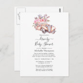 Roze Bloemenschildering Parijs thema Drive By Show Briefkaart (Voorkant / Achterkant)