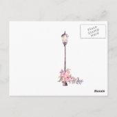 Roze Bloemenschildering Parijs thema Drive By Show Briefkaart (Achterkant)