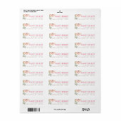 Roze bloemenschildering retouradres etiket (Full Sheet)