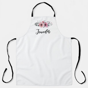 Roze bloemenschort voor in de keuken schort
