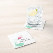 Roze bloemenschouw voor de bruid kartonnen onderzetters (Insitu)