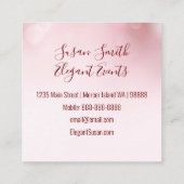  roze bloemenschrift vrouwelijke kersenbloesems vierkante visitekaartje (Achterkant)