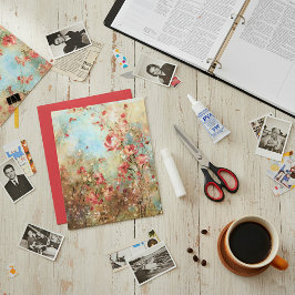 Roze bloemenschrootboek achtergrondpapier vintage