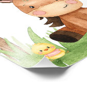 Roze Bloemenschuur Boerderij Dierlijke Verjaardag  Foto Afdruk (Hoek)