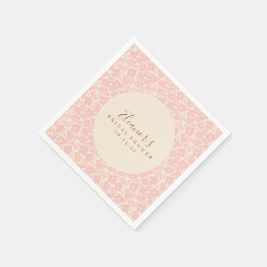  roze bloemenscript Vrijgezellenfeest op maat Servet (Hoek)