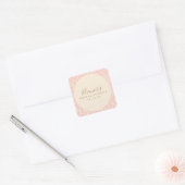  roze bloemenscript Vrijgezellenfeest op maat Vierkante Sticker (Envelop)