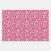 Roze Bloemense Chinoiserie Antiek Inpakpapier Vel (Voorkant 3)