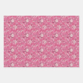 Roze Bloemense Chinoiserie Antiek Inpakpapier Vel (Voorkant)