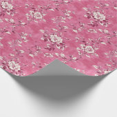 Roze Bloemense Chinoiserie Decoupage uit het verle Cadeaupapier (Hoek)