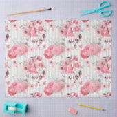 Roze bloemenserie ontwerp 10 tissuepapier (Craft)