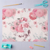 Roze bloemenserie ontwerp 5 tissuepapier (Craft)