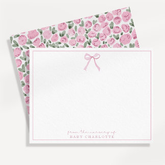 Roze bloemensier kinderkamer kaart voor meisjes