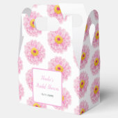 Roze bloemensieraden bruidsdouche bedankdoosjes (Geopend)