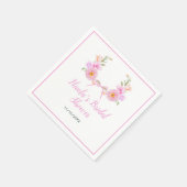 Roze bloemensieraden bruidsdouche servet (Hoek)