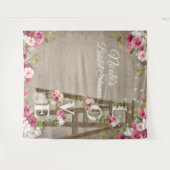 Roze bloemensladertapijt voor rustieke bruidsdouch wandkleed (Voorkant (horizontaal))