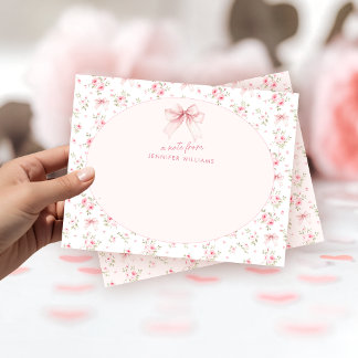 Roze Bloemenslinger Boheemse Baby Shower Notitieka Notitiekaartje