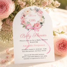 Roze bloemenslinger boog meisje arch Baby Shower