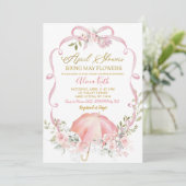 Roze bloemenslinger Coquette aprilbui Kaart (Staand voorkant)