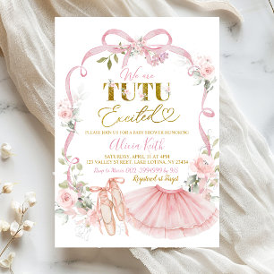 Roze bloemenslinger Coquette Ballerina Baby Shower Kaart