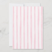 Roze bloemenslinger Coquette Beer Doop uitnodiging (Achterkant)