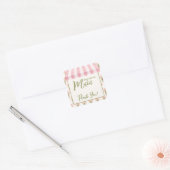 Roze bloemenslinger Vers Net Van De Markt Vierkante Sticker (Envelop)