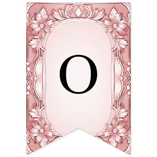 Roze bloemenslinger vlag vlaggetjes (Tweede vlag)