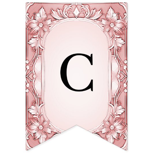 Roze bloemenslinger vlag vlaggetjes (Eerste vlag)